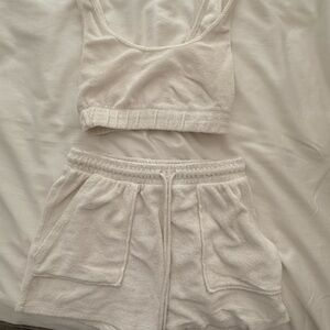 Zara Towel Material Women's Cream cover up set